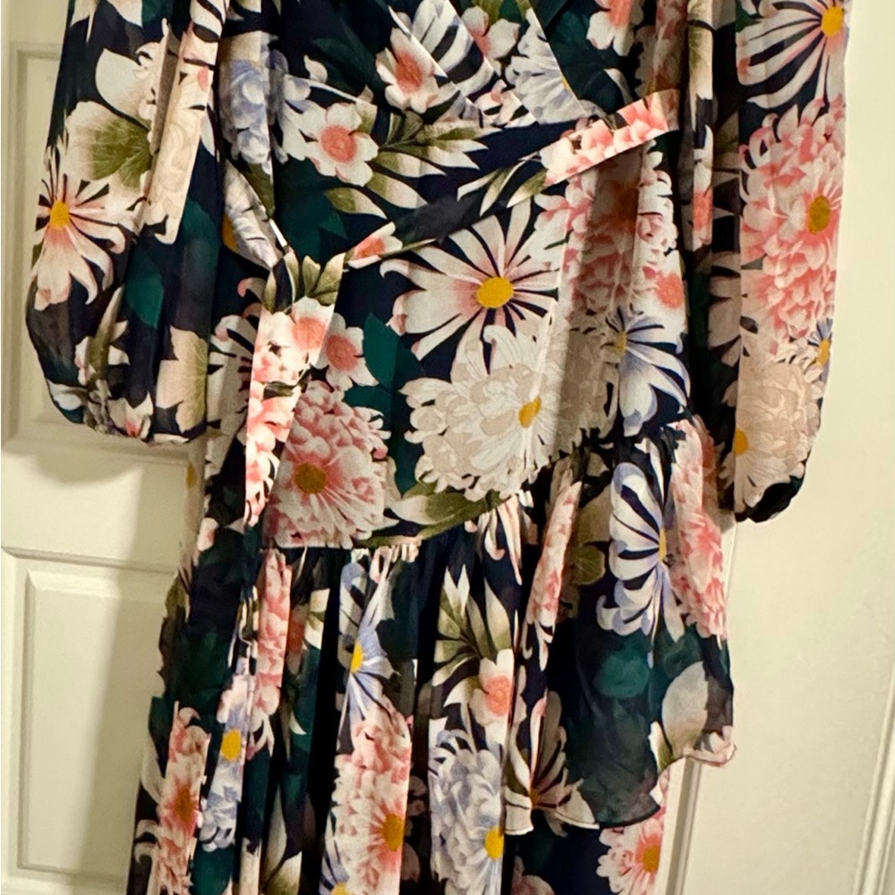 Eliza J Floral Maxi Dress - Navy and Pink
